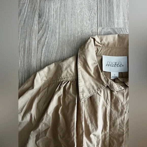 Anthropologie Mare Mare Long-Sleeve Collared Zip-Front Midi Dress - Small - Picture 4 of 10